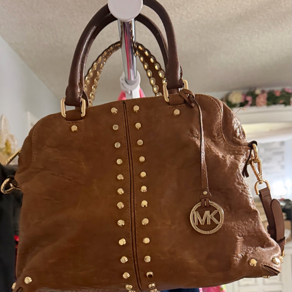 Michael Kors Brown Leather Handbag And Michael Kors Leather Wallet
